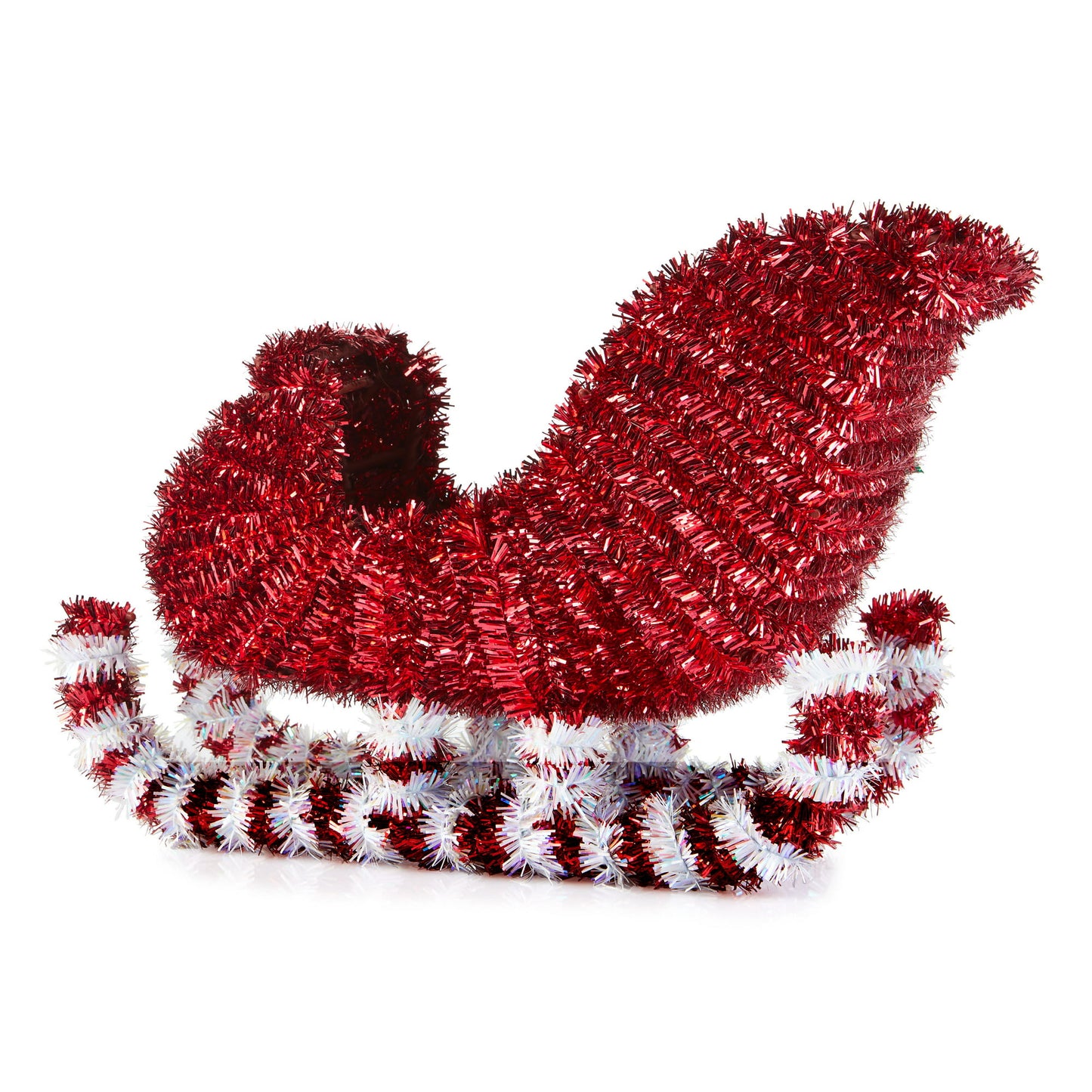 Holiday Time 3D Young Craft Tinsel Sleigh, 13", Red