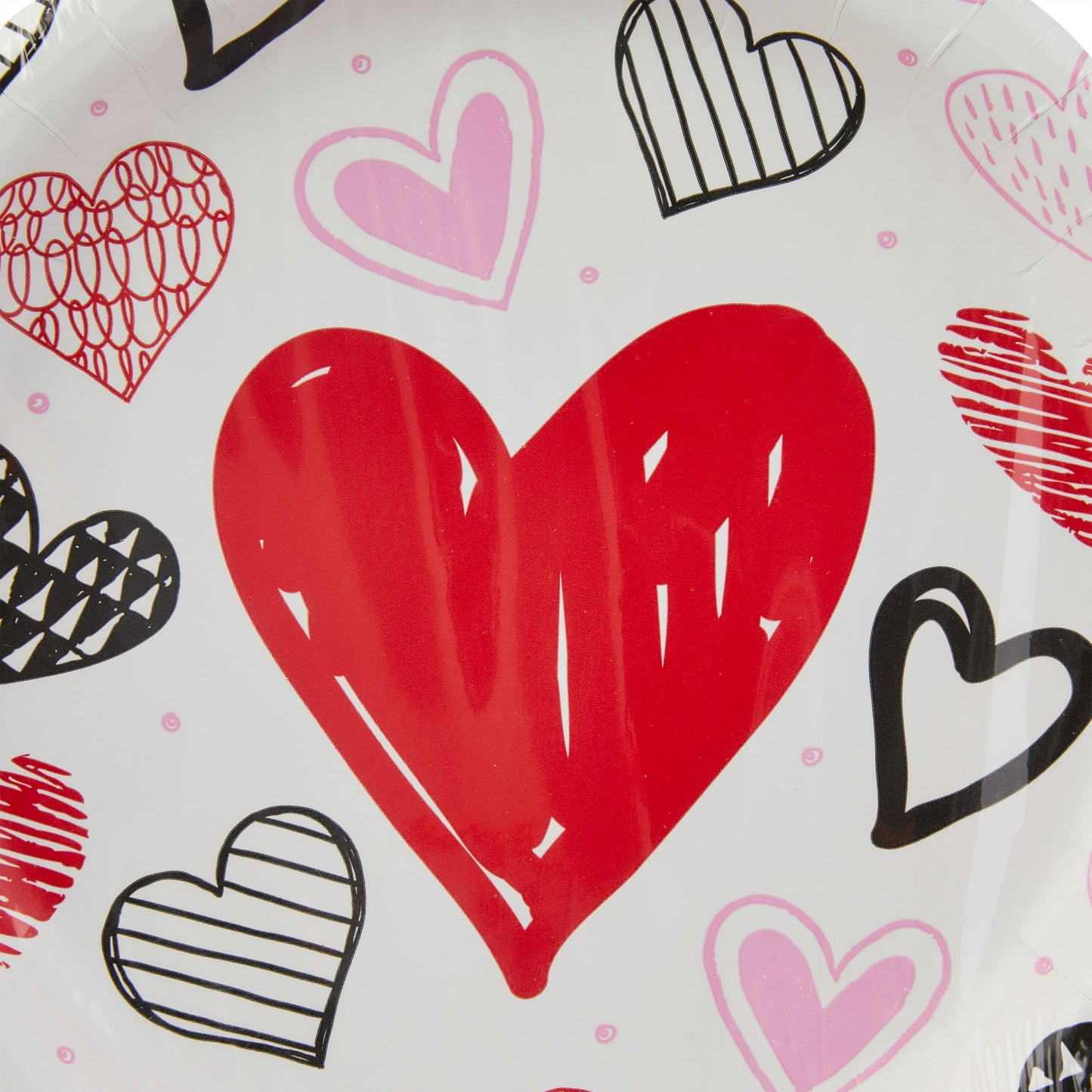 GCOMM Valentine's Day Party Essentials Bundle: 20-count 9-inch Paper Plates and 24-count Heart Lunch Napkins (6.5x6.5 inches) - Perfect for Serving a Party of 20