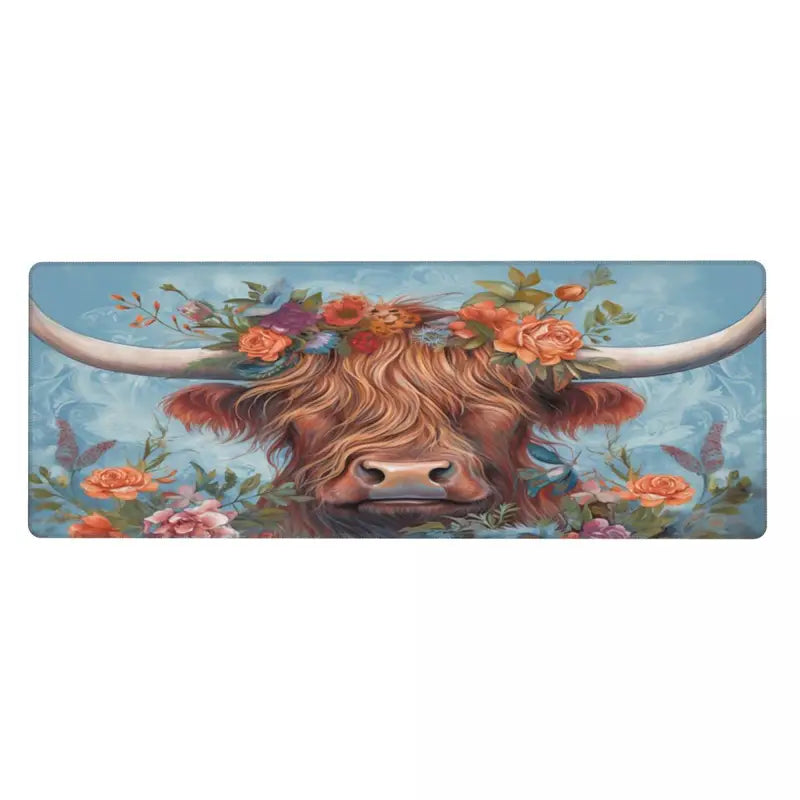 Highland Cattle Extended Mouse Pad Large Gaming Mouse Pad Computer Keyboard Mouse Mat Non-Slip Mousepad Rubber Base And Stitched Edges For Game Players, Office, Study