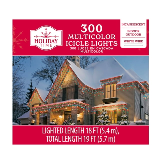Holiday Time 300 Multi- Color Icicle Lights