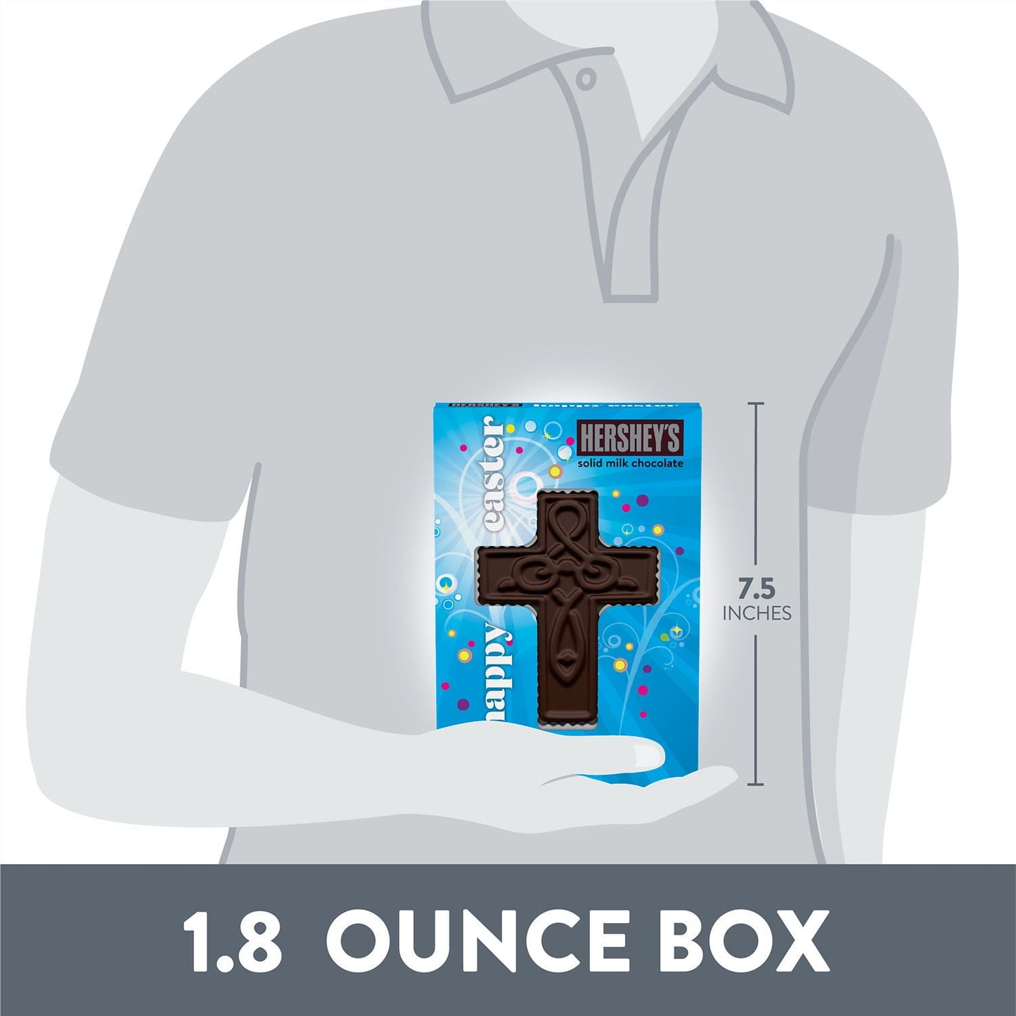 Hershey's Happy Easter Solid Milk Chocolate Cross (Pack of 2)