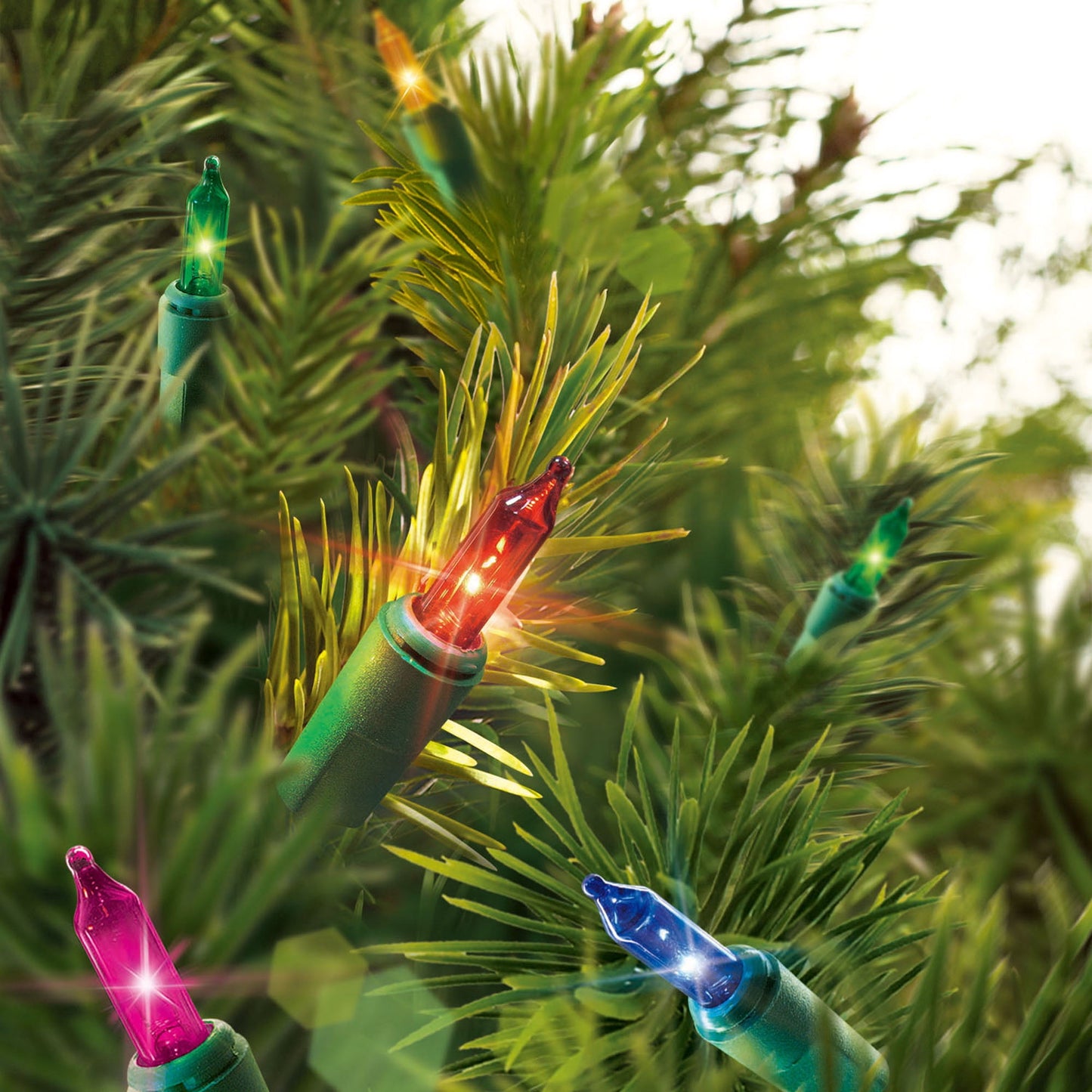 Holiday Time - 300 Multi-Color Mini Lights - Green Wire - Indoor/Outdoor - Lighted Length 59 ft - 62.5 FT L (19m)