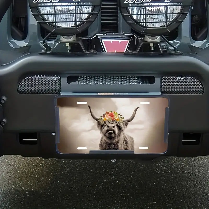 Highland Cow Decorative License Plate