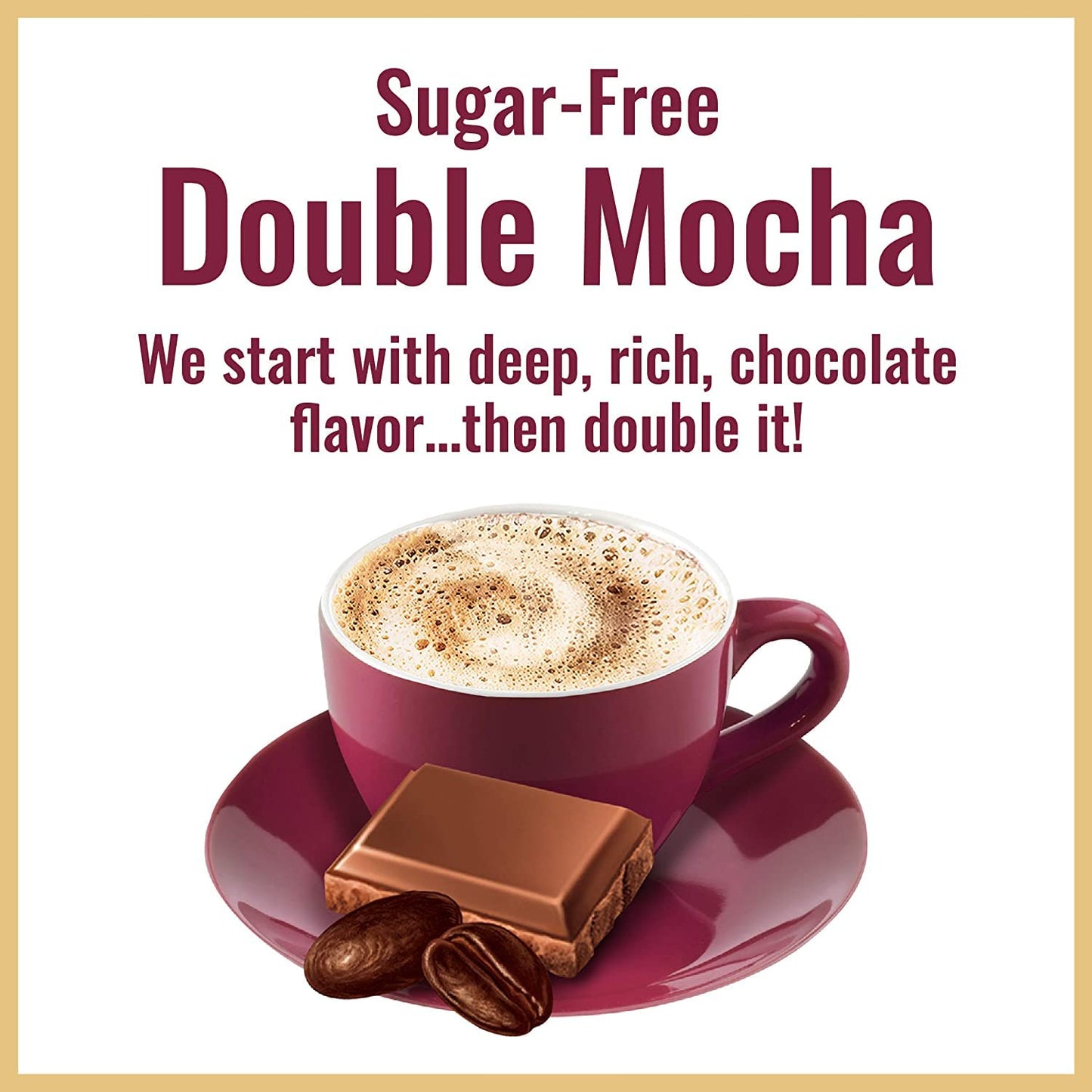 Sugar-Free Double Mocha & French Vanilla Cappuccino Mix Instant Coffee Bundle to Enjoy Coffeehouse Flavor from Home, 12 Oz. (Pack of 6)
