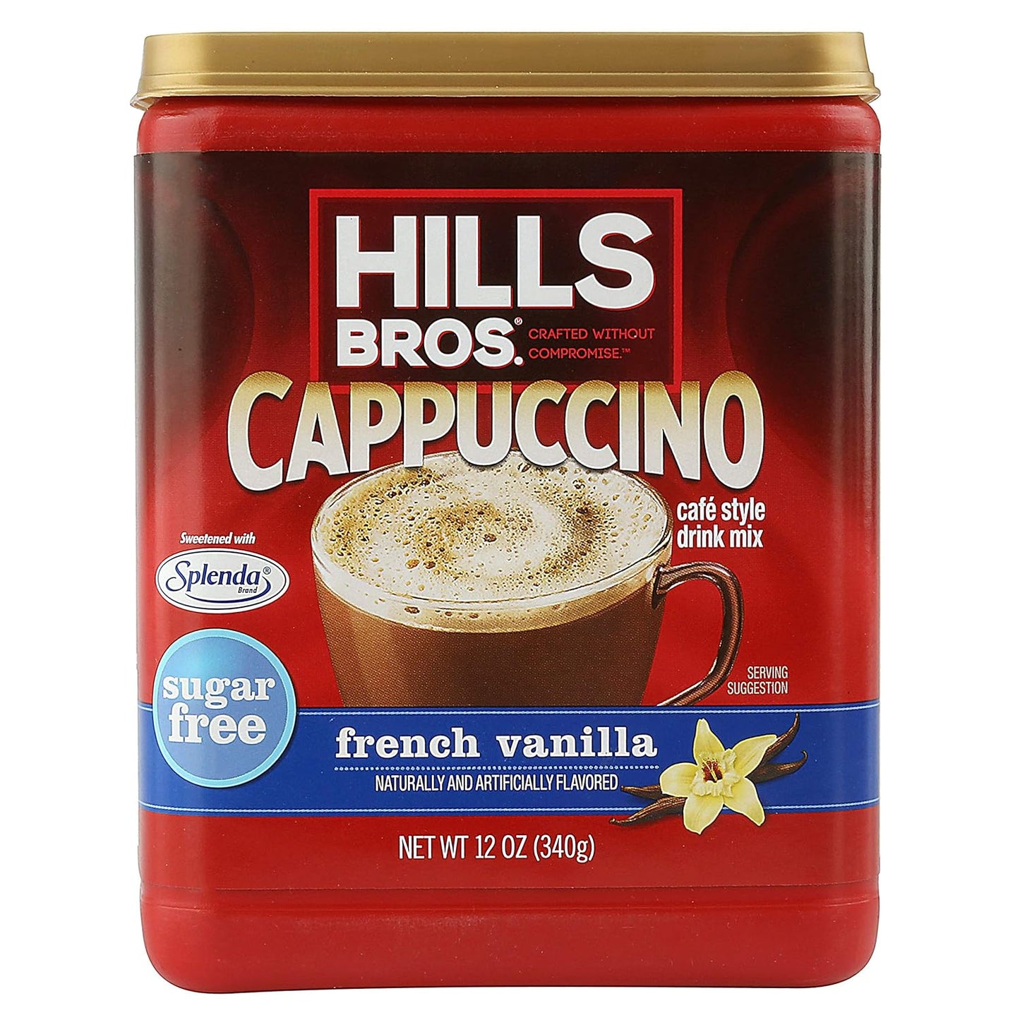 Sugar-Free French Vanilla Cappuccino Mix Instant Coffee Bundle to Enjoy Coffeehouse Flavor from Home, 12 Oz (Pack of 6)