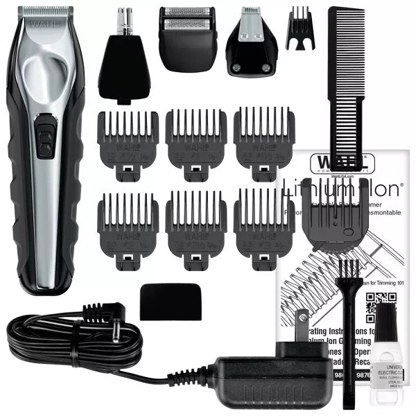 Wahl Lithium Ion Multi-Groomer Chrome, Black, 14.4 Ounce