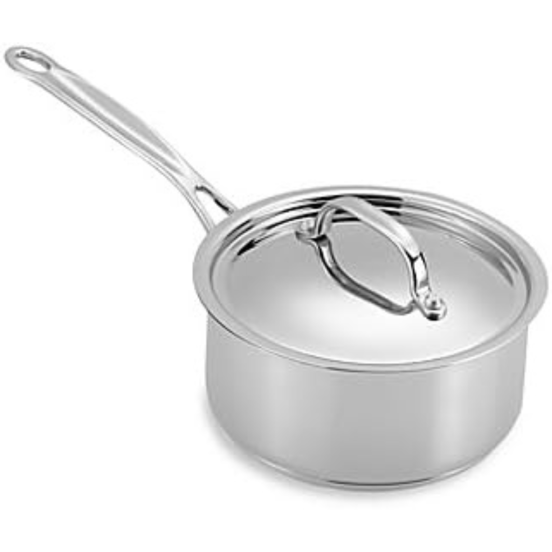 Cuisinart Chef's Classic Stainless Steel Mirror Finish Exterior 1 1/2-Quart Saucepan with Lid, Handle Is Wide And Easy To Grip