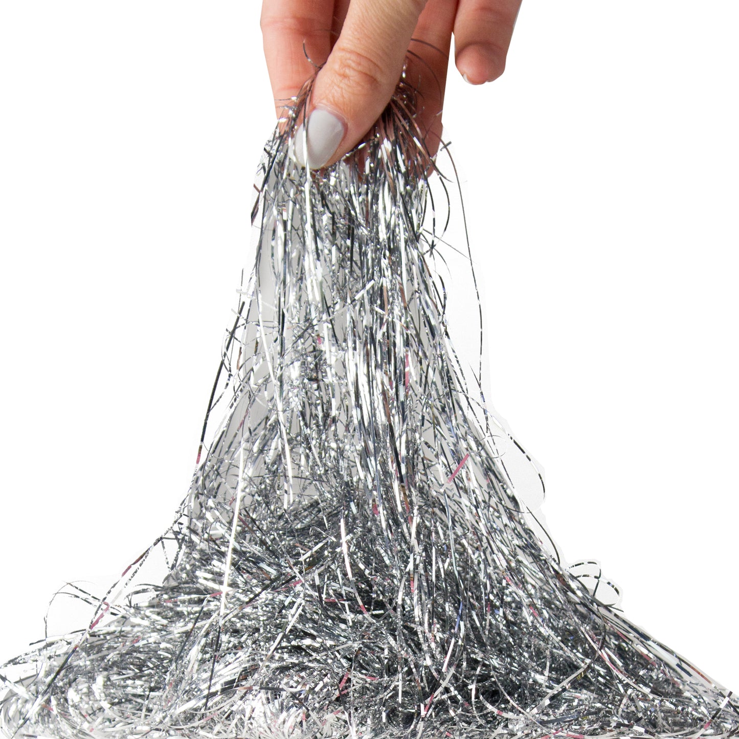 Box of 1000 18 inch strands of silver tinsel icicles for decorating holiday tree