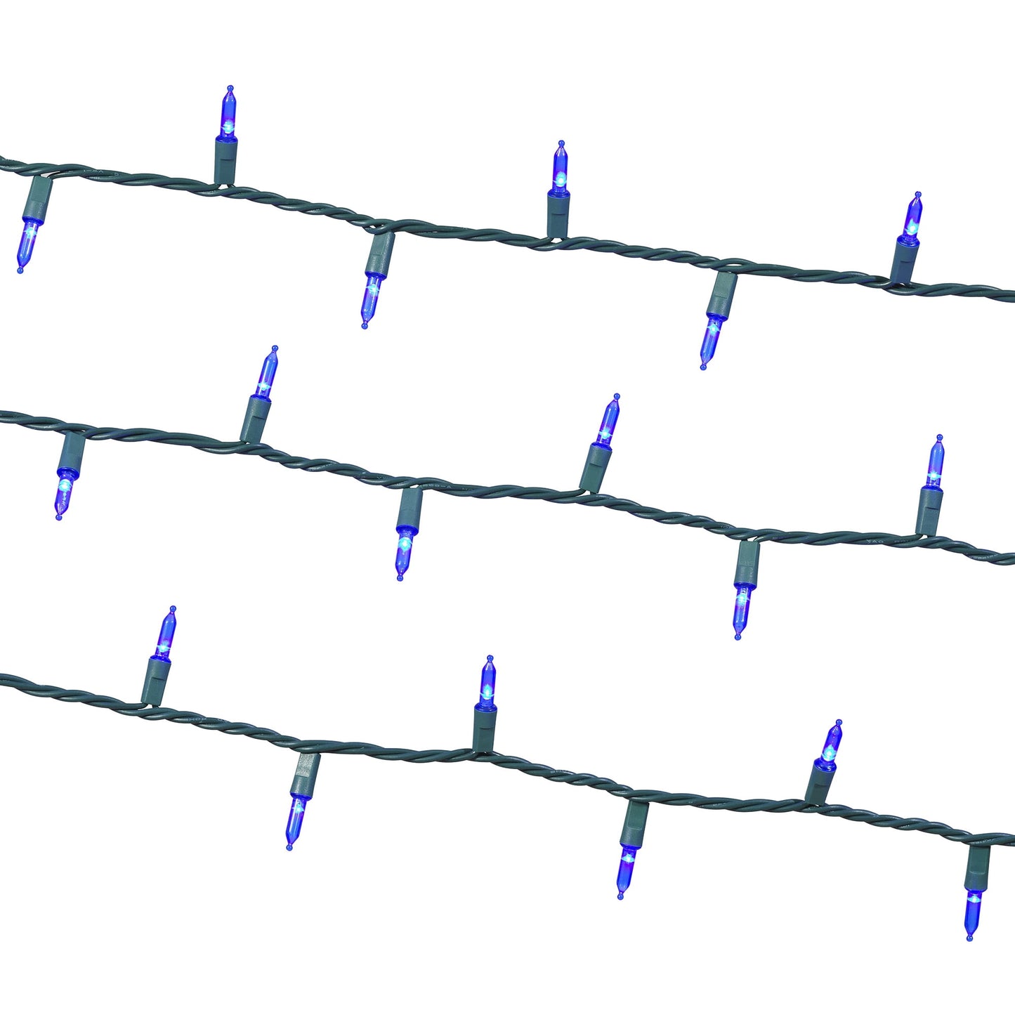 Holiday Time 50 Count Blue Mini LED Lights on Green Wire