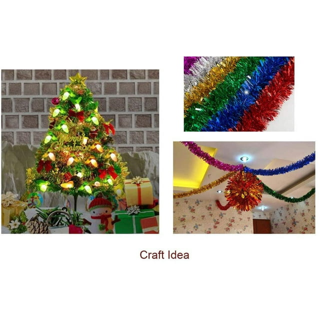 Holiday Times Thick Tinsel Christmas Garland 15' (Silver)