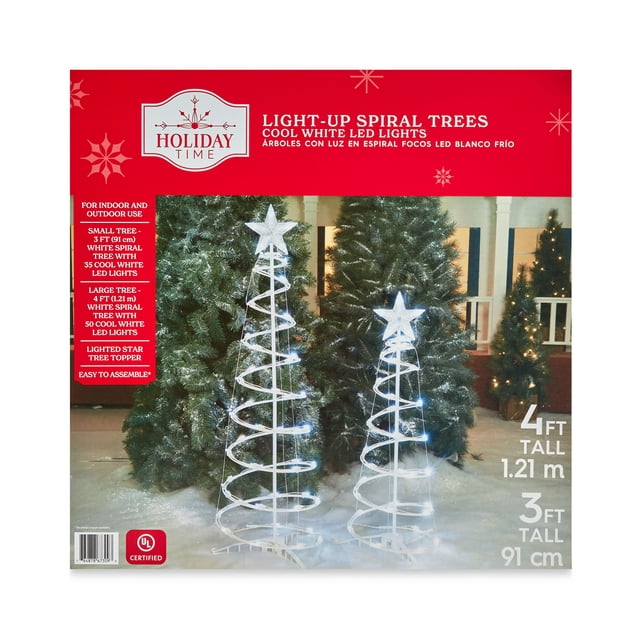 Holiday Time 2pk Light Up Clear Spiral Trees by Holiday Time