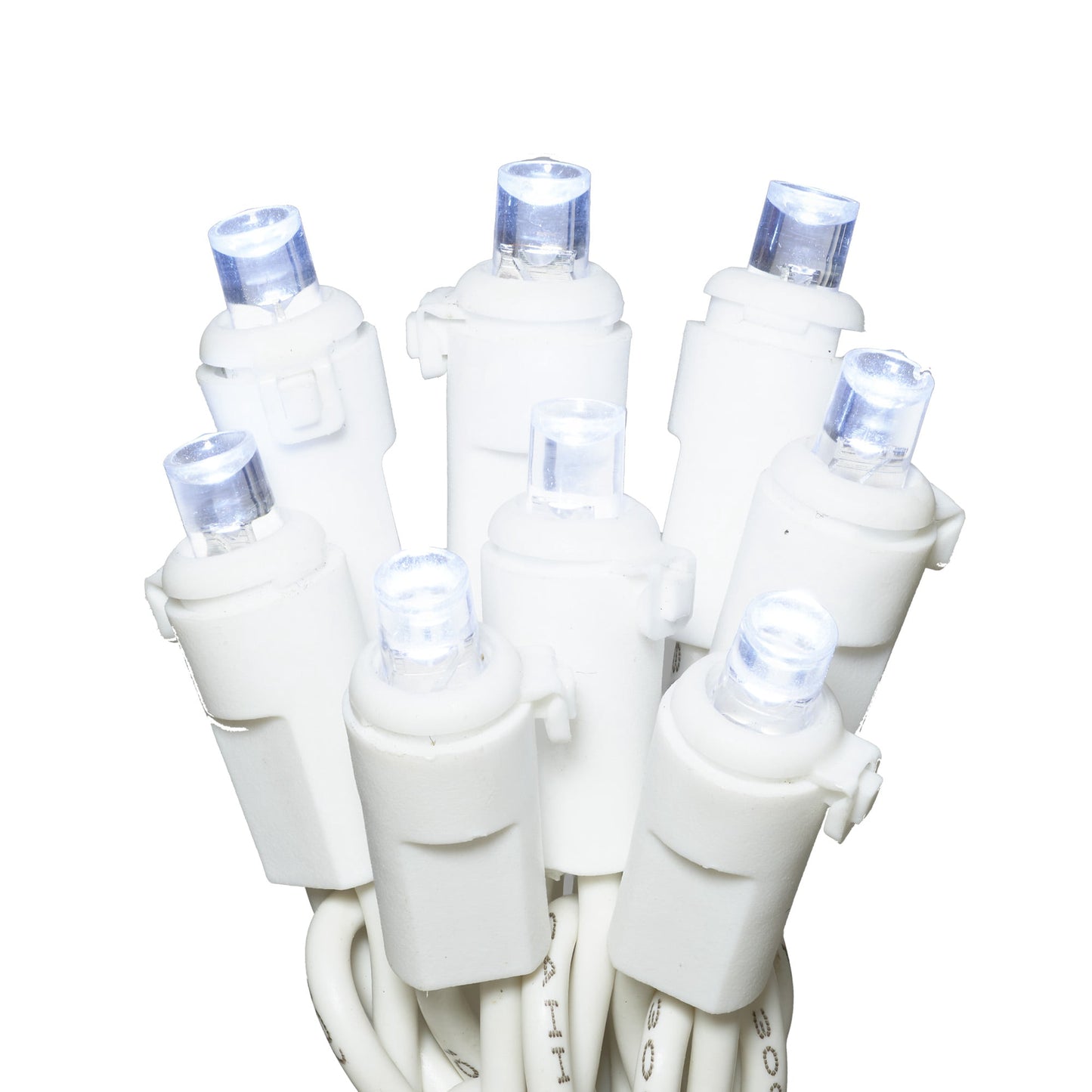 Cool White LED Icicle Christmas Lights with White Wire, 70 Count, 11.4 Feet