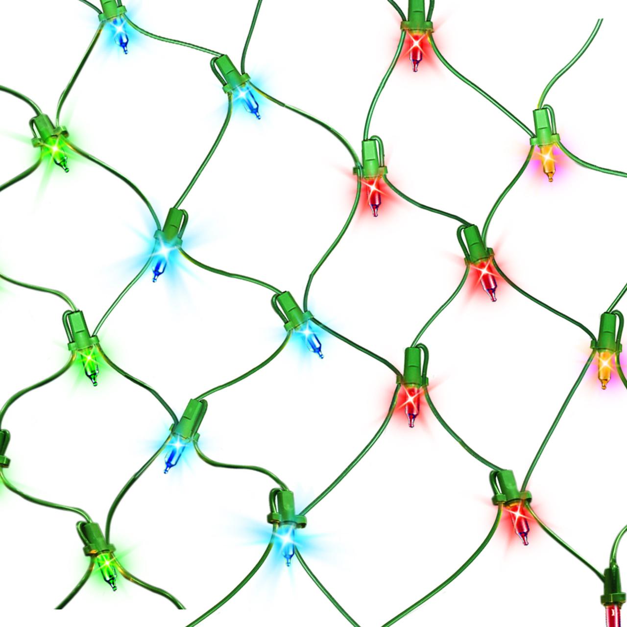 Holiday Multi-Color Net Lights - 6ft x 4ft - 150 Lights