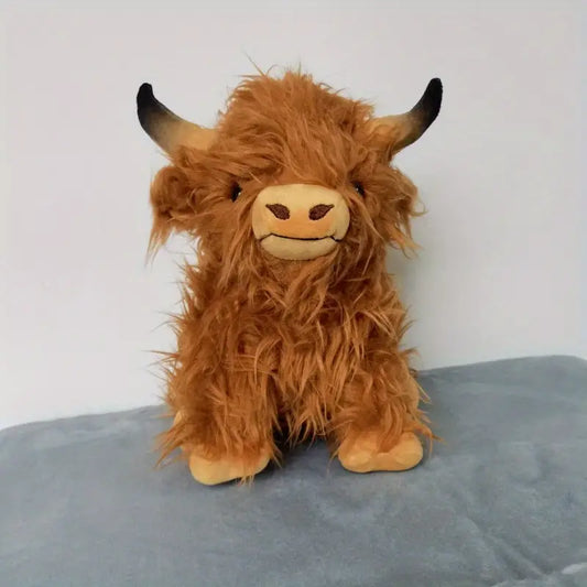 1pc Highland Cow Stuffed Animal: Soft & Realistic Plush Doll - Perfect Car Accessory Gift