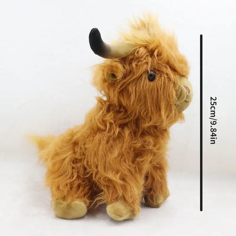 1pc Highland Cow Stuffed Animal: Soft & Realistic Plush Doll - Perfect Car Accessory Gift