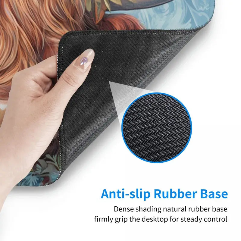 Highland Cattle Extended Mouse Pad Large Gaming Mouse Pad Computer Keyboard Mouse Mat Non-Slip Mousepad Rubber Base And Stitched Edges For Game Players, Office, Study