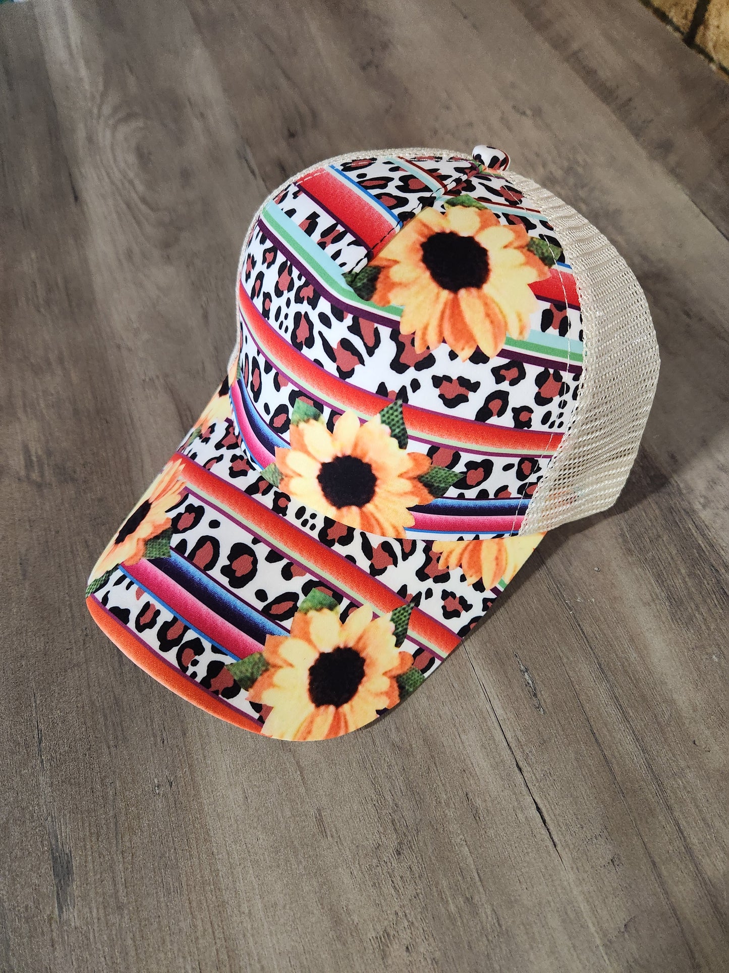 Leopard & Floral Print Baseball Cap