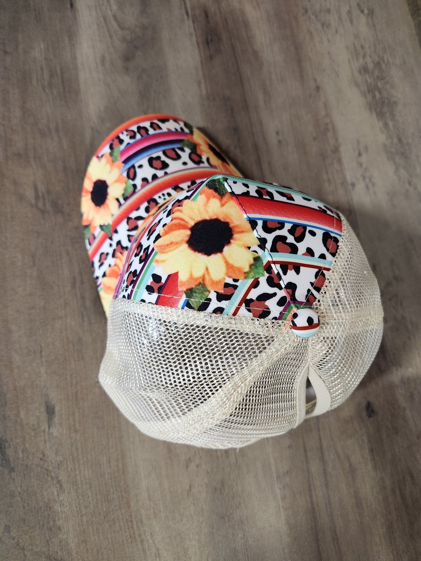 Leopard & Floral Print Baseball Cap