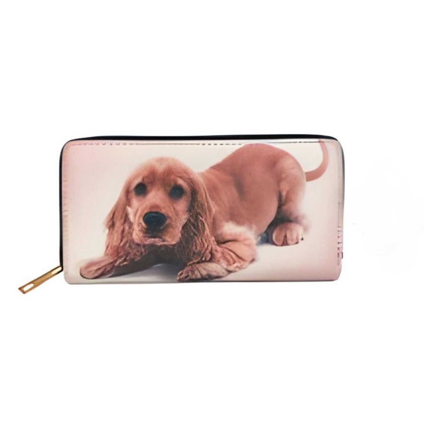 DOGS DIGITAL PRINTE SINGLE METAL ZIPPER WALLET