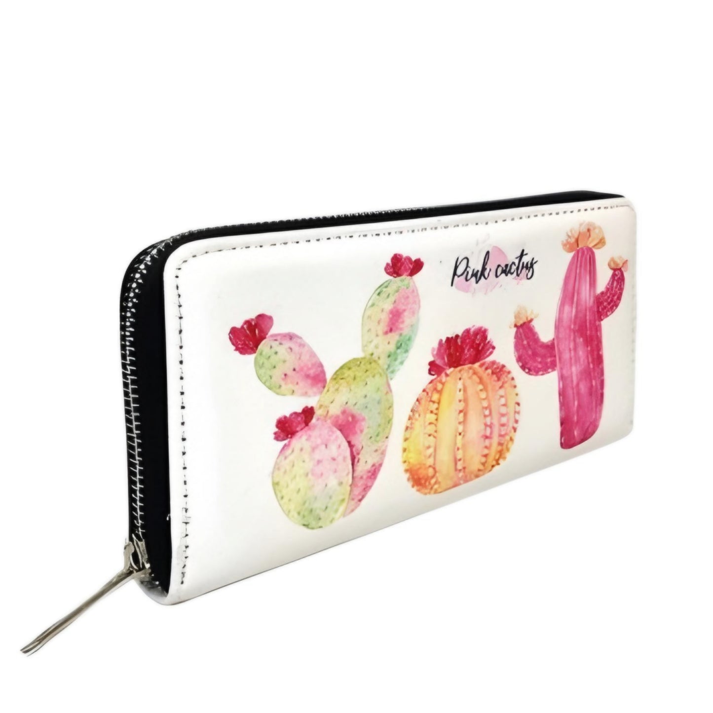 CACTUS PRINTED SINGLE ZIPPER WALLET