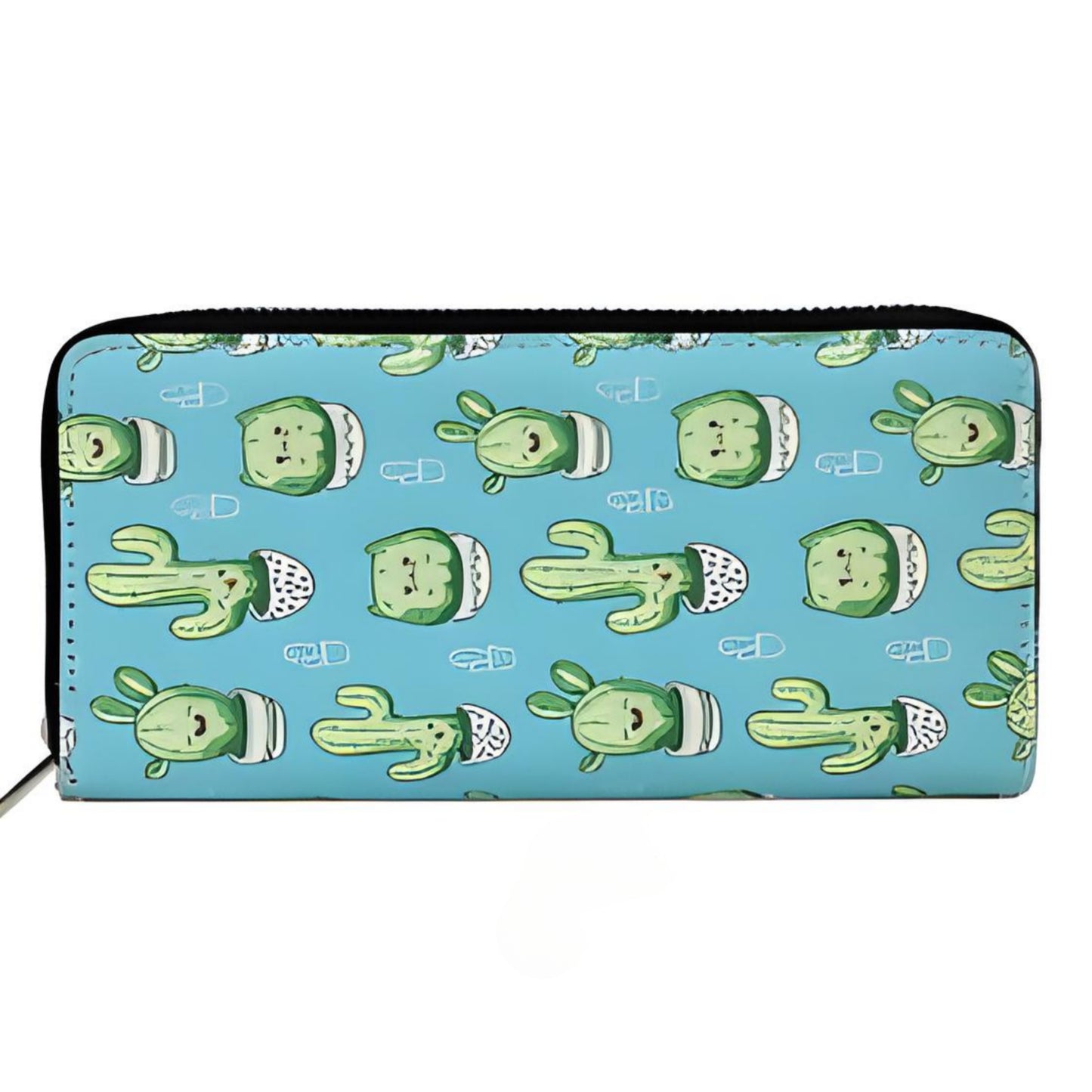 CACTUS PRINTED SINGLE ZIPPER WALLET