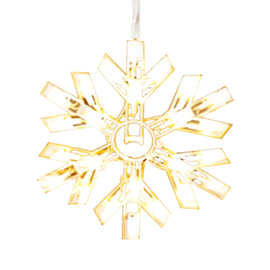 Holiday Time Clear Snowflake Icicle Lights Set, 6 feet with White Wire Indoor and Outdoor Decoration 90 twinkling lights on 6 huge snowflakes LED Christmas Decor