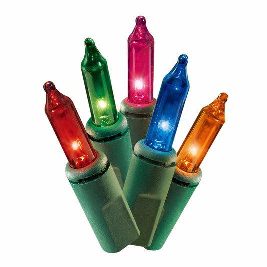 Holiday Time - 300 Multi-Color Mini Lights - Green Wire - Indoor/Outdoor - Lighted Length 59 ft - 62.5 FT L (19m)