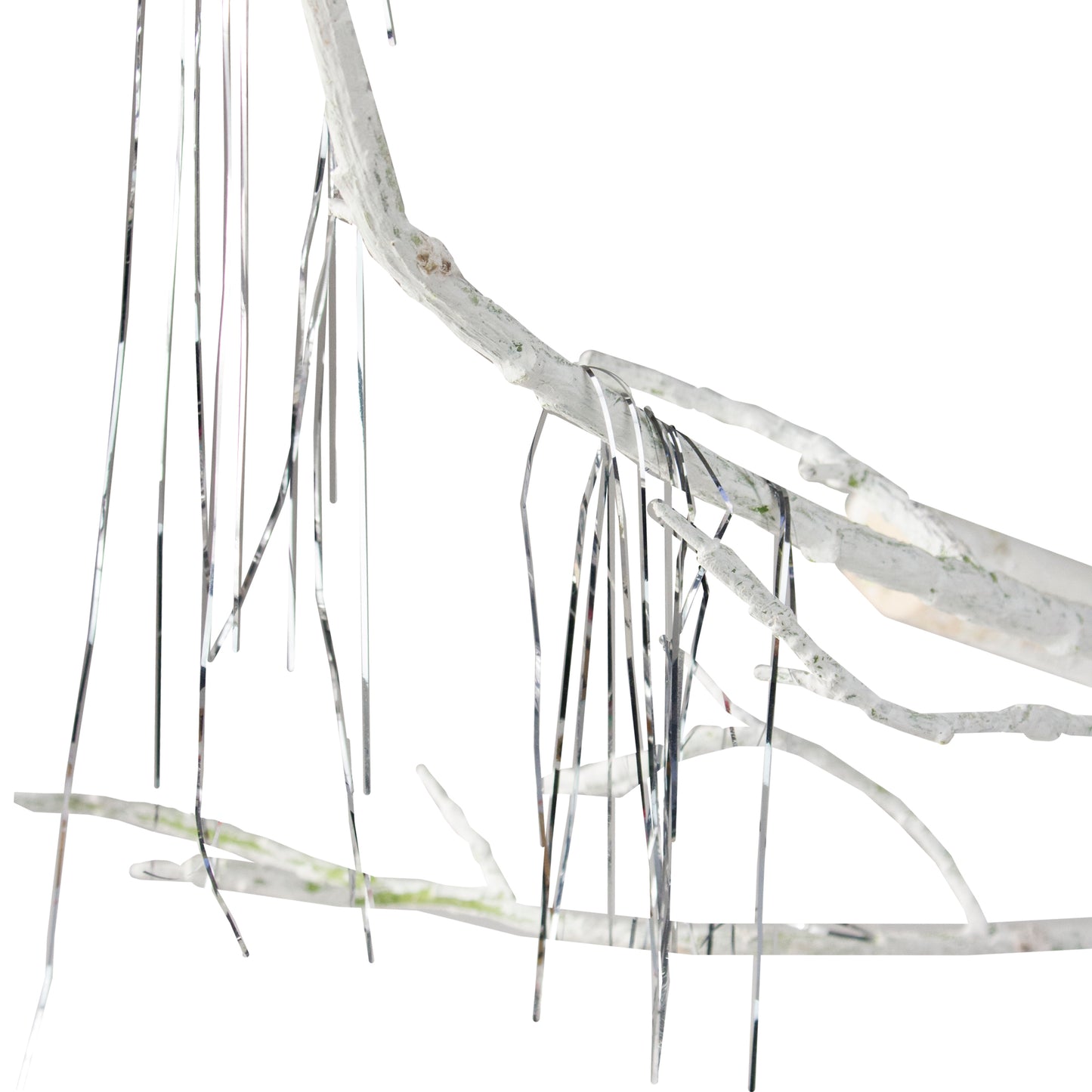 Box of 1000 18 inch strands of silver tinsel icicles for decorating holiday tree