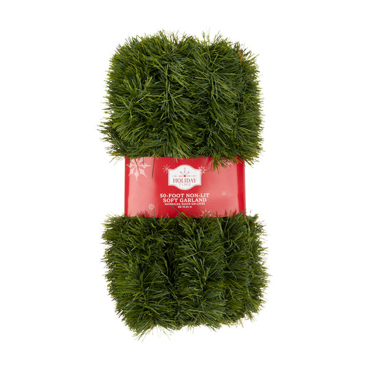 50 Foot Non-Lit Green Holiday Soft Garland