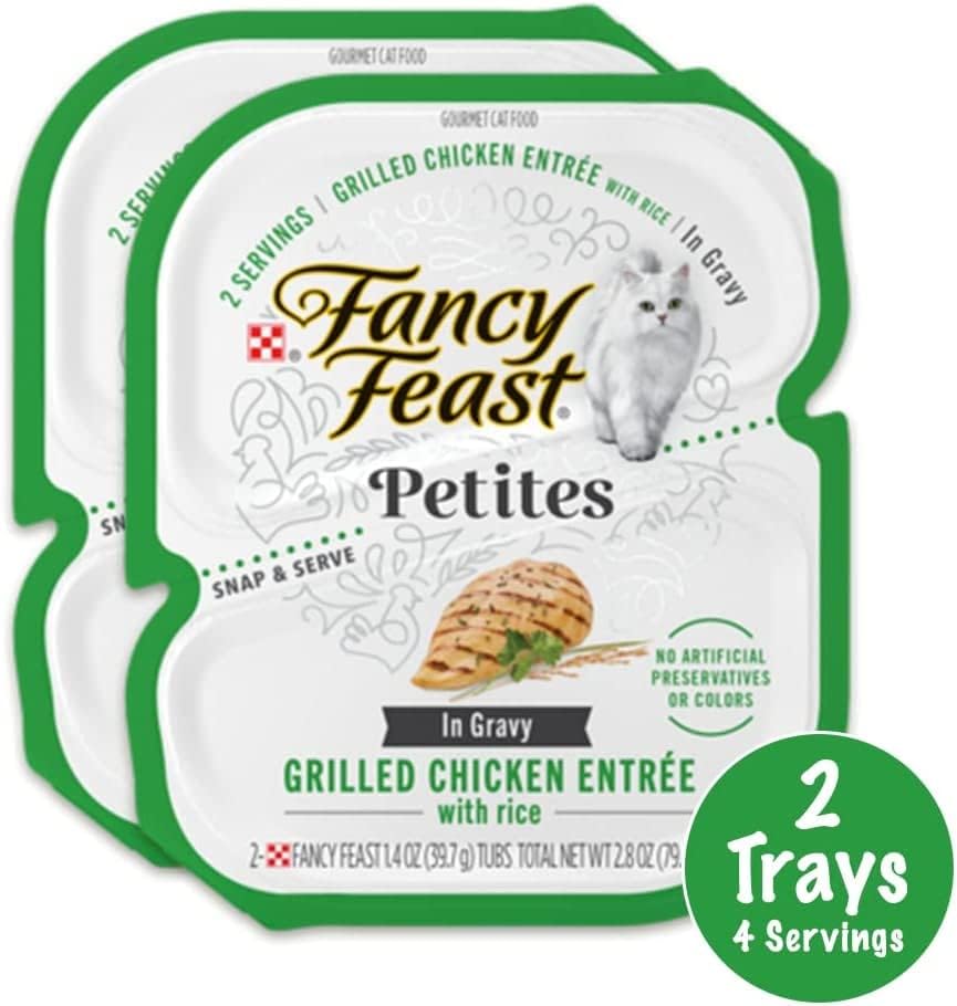 Fancy Feast Petites in Gravy Wet Cat Food Variety 5 Flavor Pack / 20 Servings/Beef, Chicken, Ocean Whitefish & Tuna, Salmon and Turkey