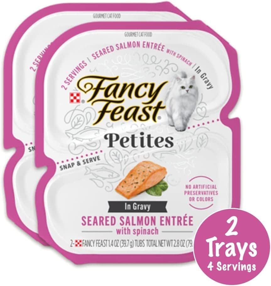Fancy Feast Petites in Gravy Wet Cat Food Variety 5 Flavor Pack / 20 Servings/Beef, Chicken, Ocean Whitefish & Tuna, Salmon and Turkey