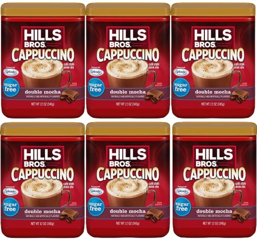 Sugar-Free Double Mocha Cappuccino Mix Instant Coffee Bundle - Easy to Make - Enjoy Coffeehouse Flavor from the Comfort of Your Home, 12 Oz (Pack of 6)