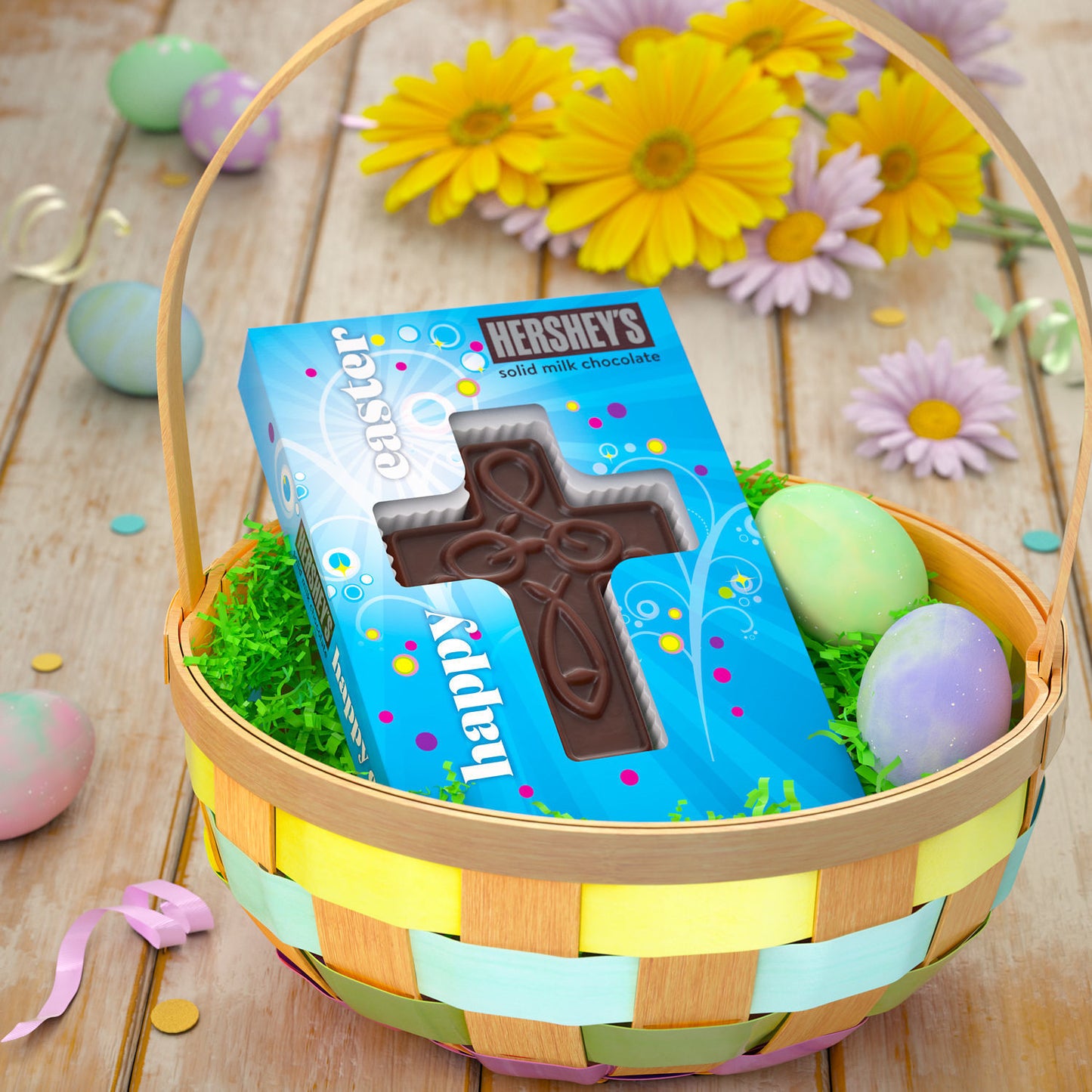 Hershey's Happy Easter Solid Milk Chocolate Cross (Pack of 2)