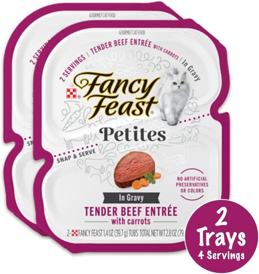Fancy Feast Petites in Gravy Wet Cat Food Variety 5 Flavor Pack / 20 Servings/Beef, Chicken, Ocean Whitefish & Tuna, Salmon and Turkey