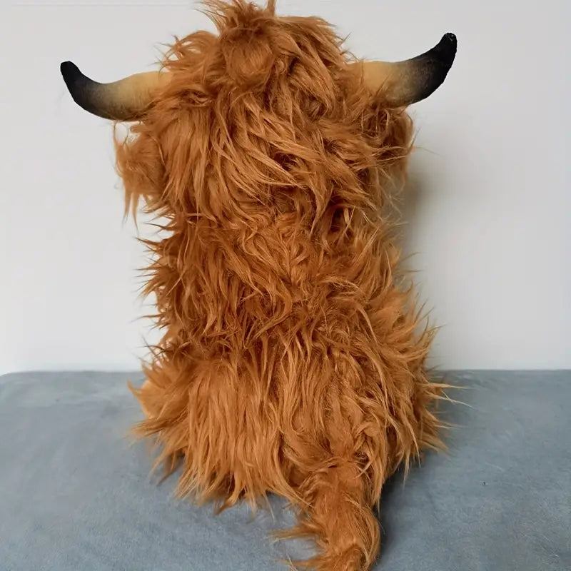 1pc Highland Cow Stuffed Animal: Soft & Realistic Plush Doll - Perfect Car Accessory Gift