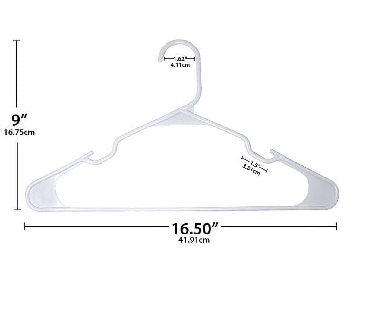 Lot 100 Mainstays Plastic Tubular Slotted White Adult Clothing Clothes Hangers
