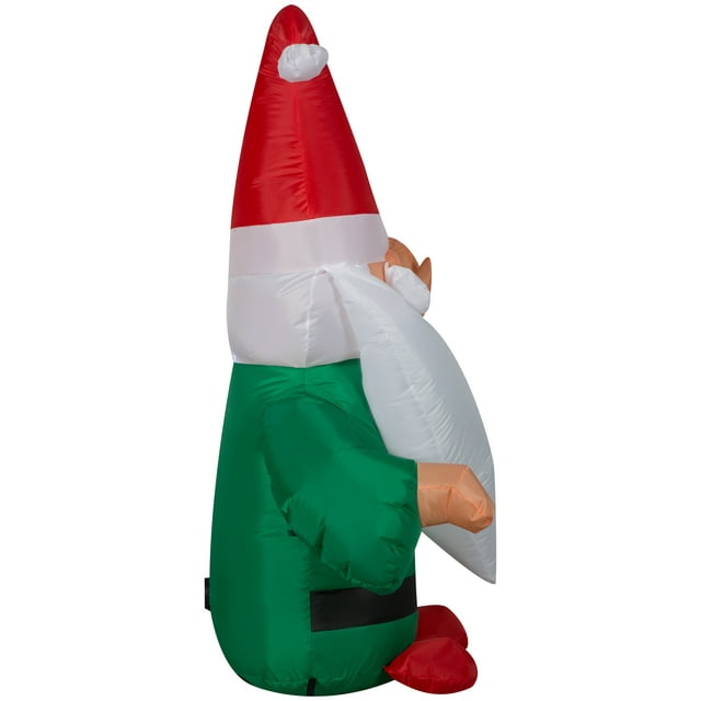Holiday Time Christmas Gnome Inflatable 4 Foot Tall Decoration (119367)