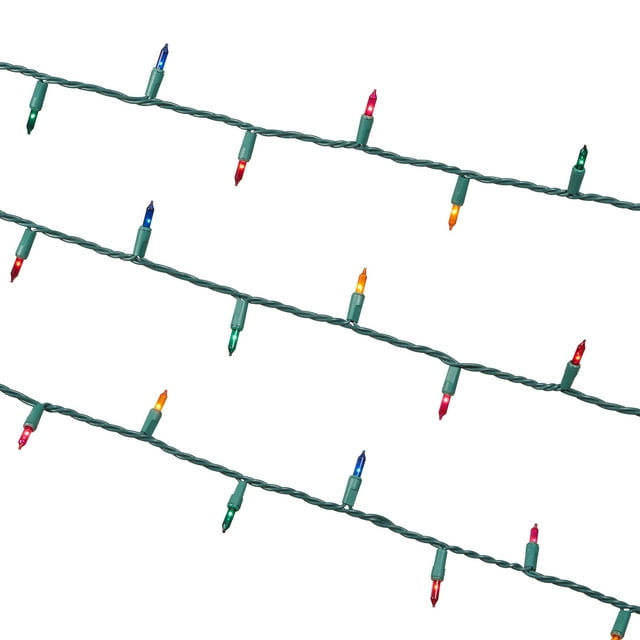 Holiday Time - 300 Multi-Color Mini Lights - Green Wire - Indoor/Outdoor - Lighted Length 59 ft - 62.5 FT L (19m)