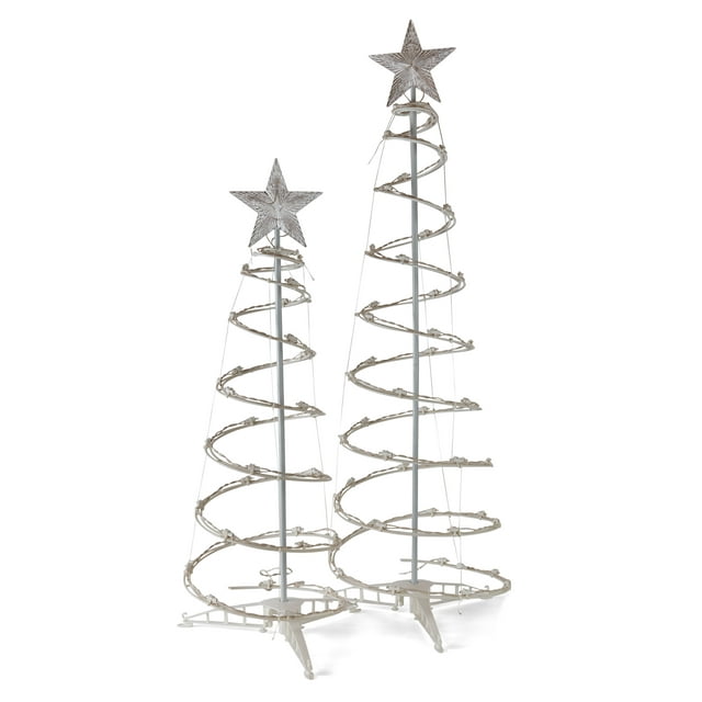 Holiday Time 2pk Light Up Clear Spiral Trees by Holiday Time