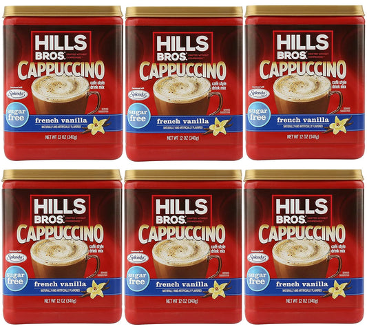 Sugar-Free French Vanilla Cappuccino Mix Instant Coffee Bundle to Enjoy Coffeehouse Flavor from Home, 12 Oz (Pack of 6)