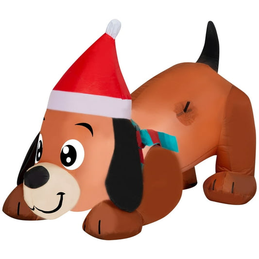 GCOMM Christmas Dog and Cat Inflatables Bundle 3.5 Foot Lighted Christmas Playful Puppy and Christmas Kitten Inflatable, Yard, Lawn, and Living Room Indoor and Outdoor Decoration - Holiday Decor