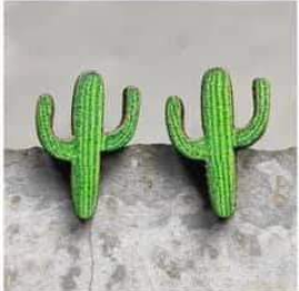 Western Cowboy Wooden Cactus Earrings for Women Jewelry