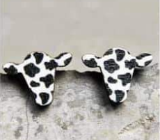 Western Style Cow print Drop Earrings Bohemian