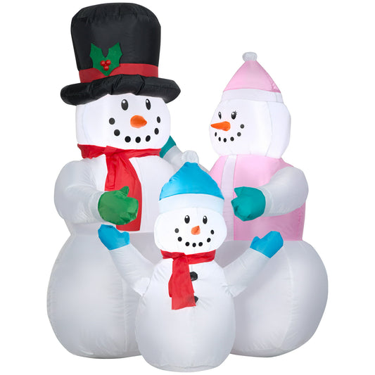 Holiday Time Snowman Family Scene Inflatable Decoration, (119388)