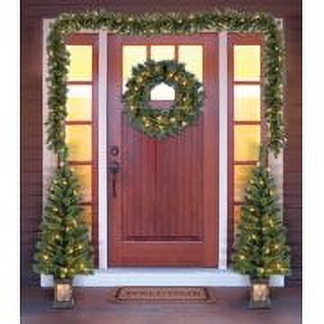 Holiday Time Pre-Lit 5-Piece Entryway Set Christmas Decor with Clear White Lights Perfect for Outdoor Christmas Decorations - Ideal Addition to your Holiday Decor