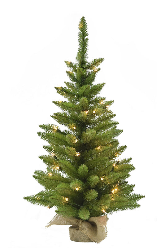 3ft Pre-lit Tabletop Christmas Tree w/Burlap Base