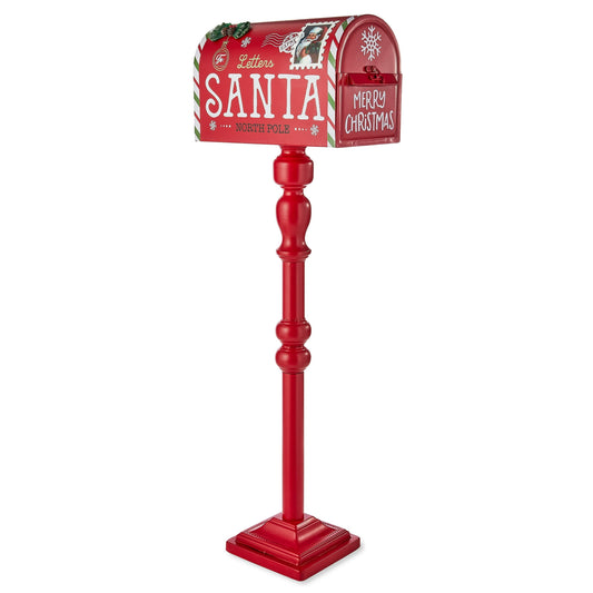 Celebrations Santa Mail Box Christmas Decor Metal 38inch charismas Outdoor Decorations - Pack of 1 - Holiday Decoration