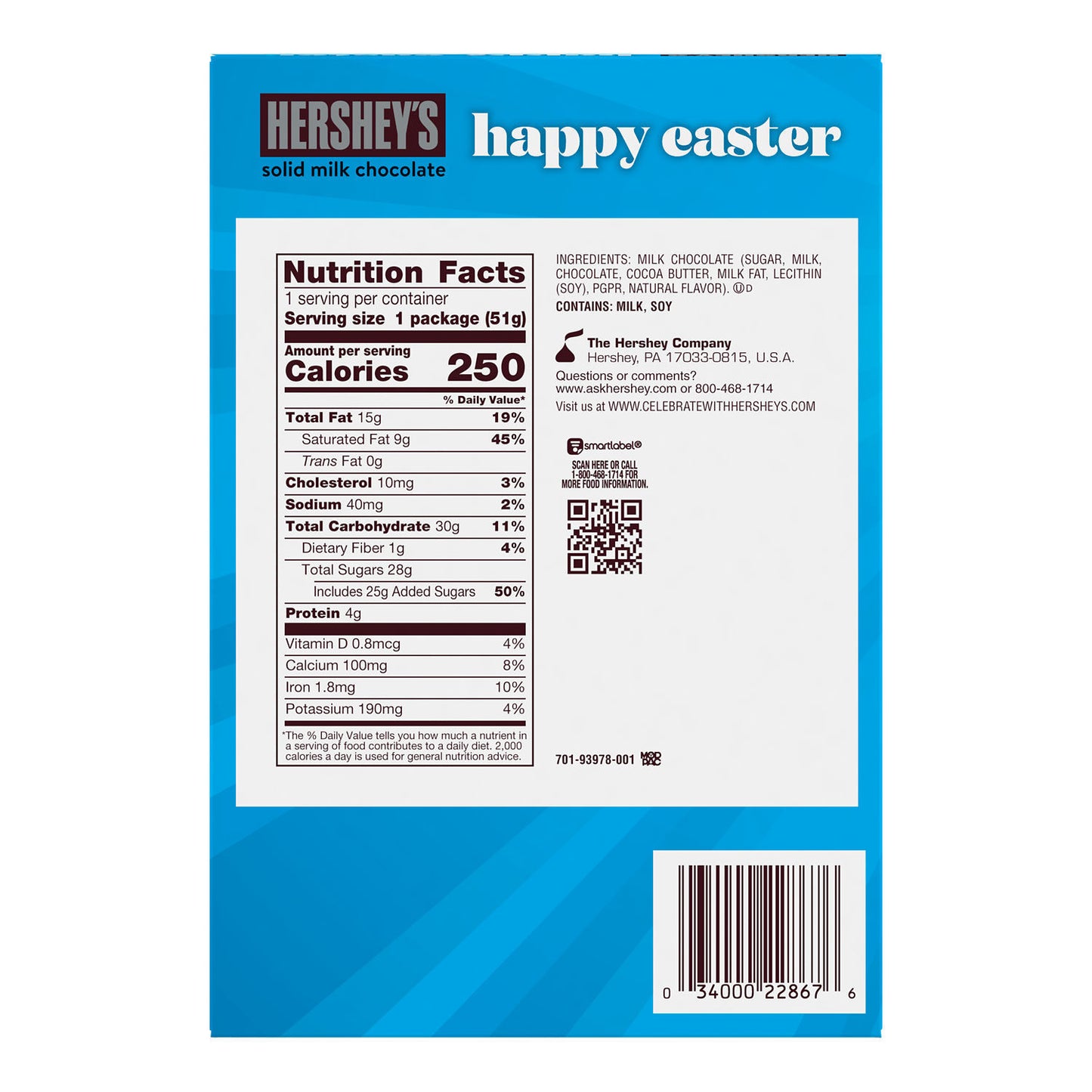 Hershey's Happy Easter Solid Milk Chocolate Cross (Pack of 2)