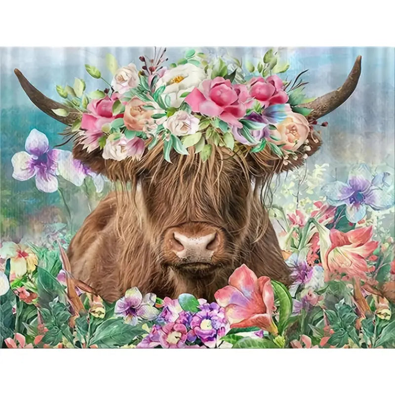 Gem Art Painting with Diamonds Dots Home Wall Décor Cow