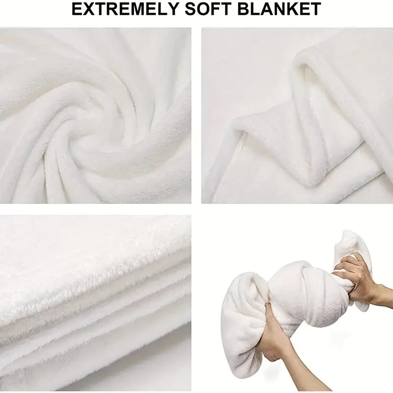1pc Soft & Warm Cow Printed Flannel Throw Blanket - Perfect for Bed, Couch, Sofa, Travel & Camping!